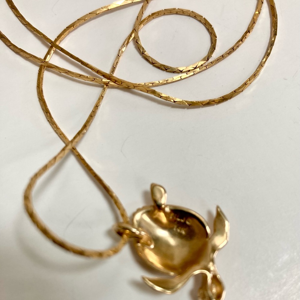 Like NEW 14k Solid Gold Honu Hawaiian Turtle Pendant Necklace - Picture 4 of 6